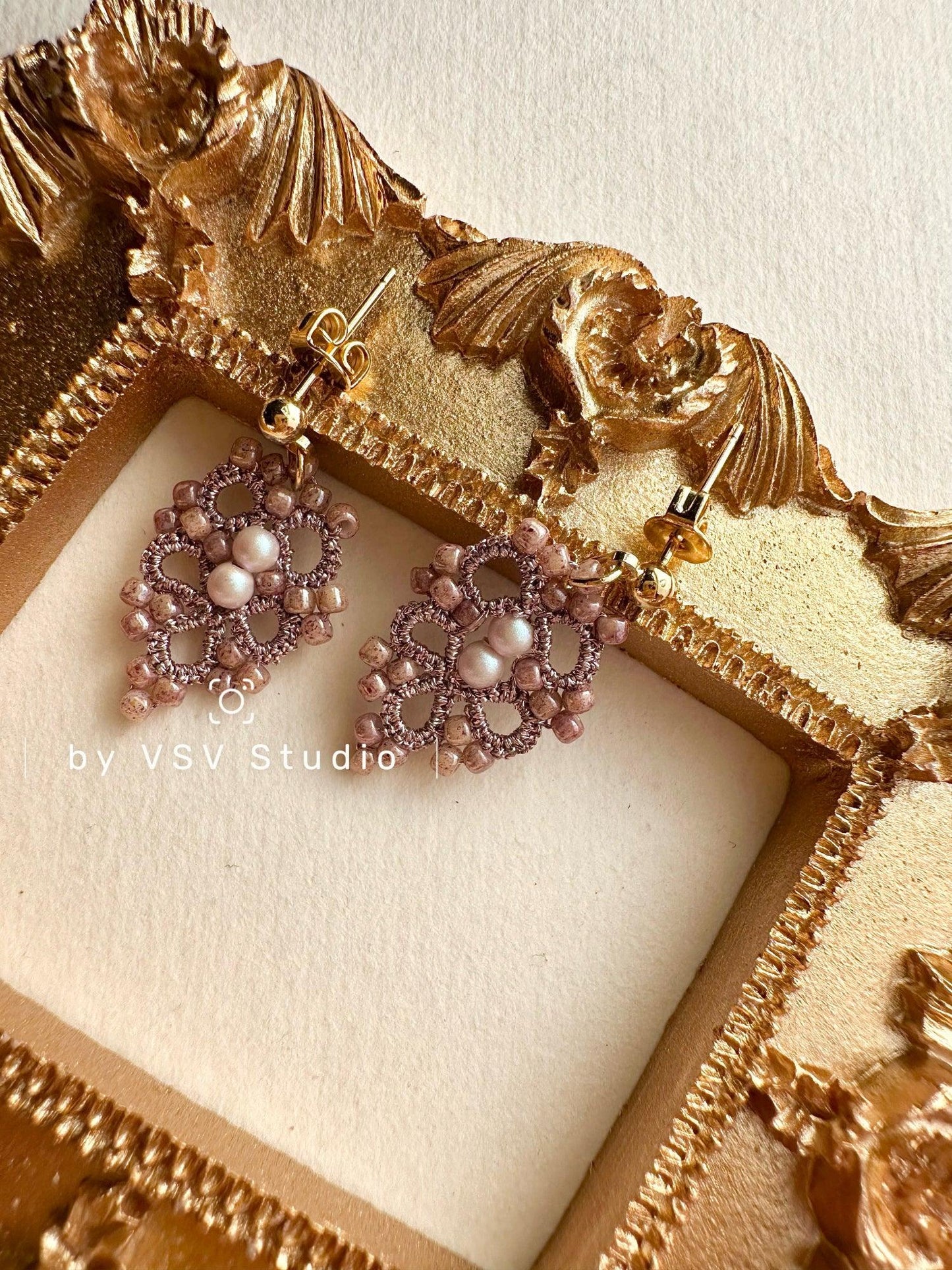 Dawn’s Embrace Tatting Lace Earrings