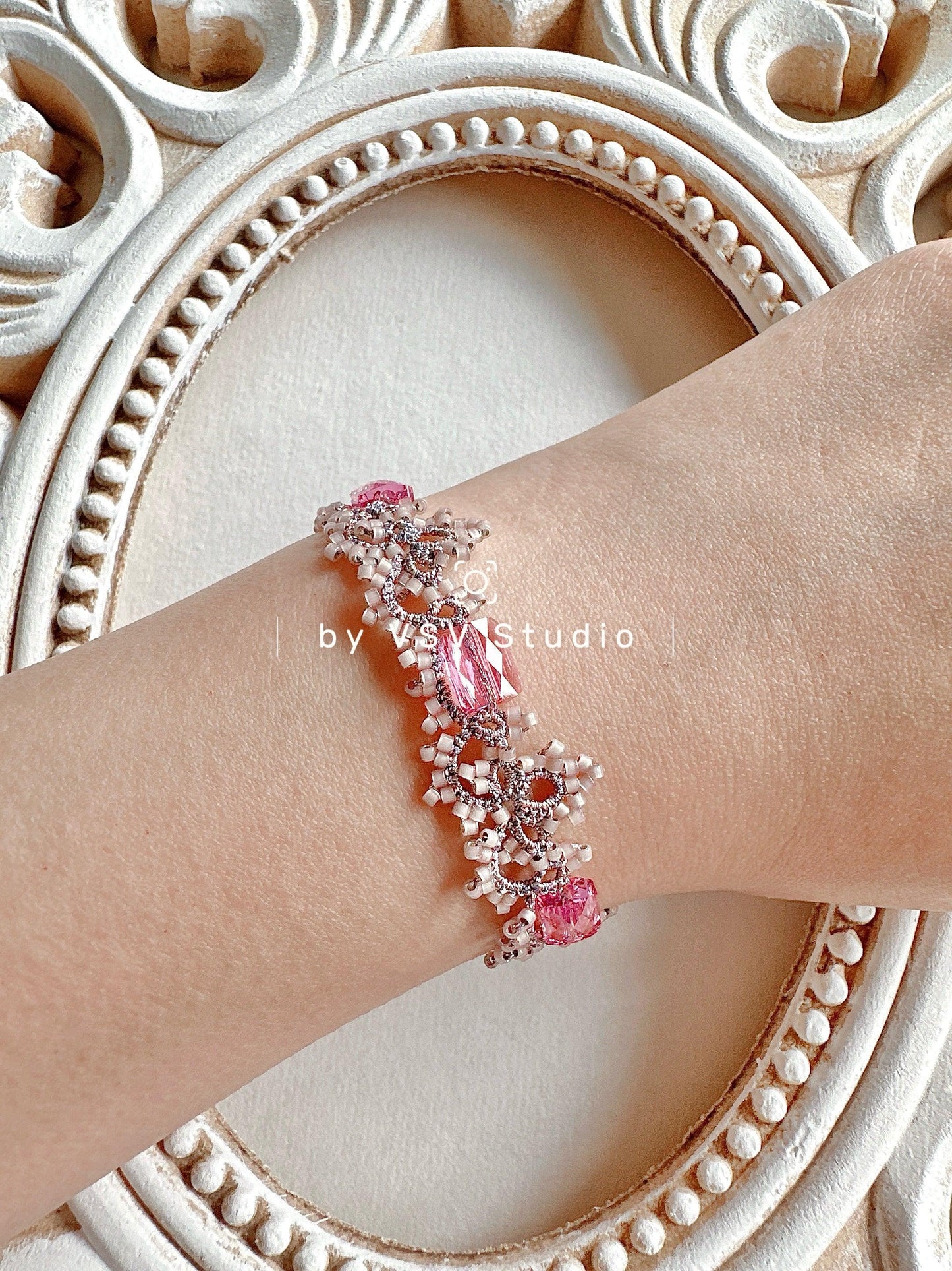 Eclipse Elegance Tatting Lace Bracelet