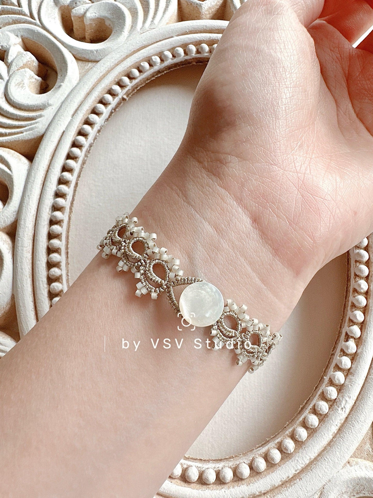 Serenity Bloom Tatting Bracelet