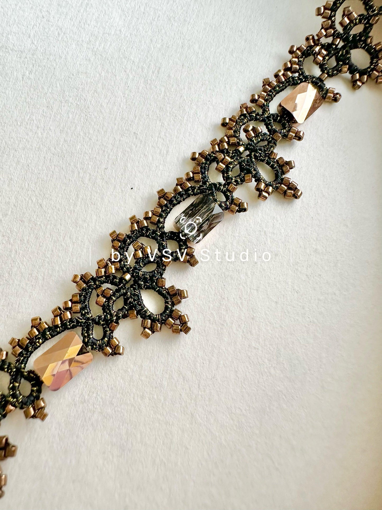Eclipse Elegance Tatting Lace Bracelet
