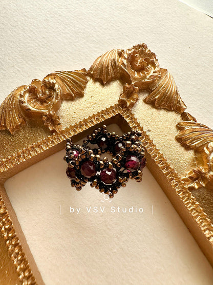 Noir Garnet Tatting Ring