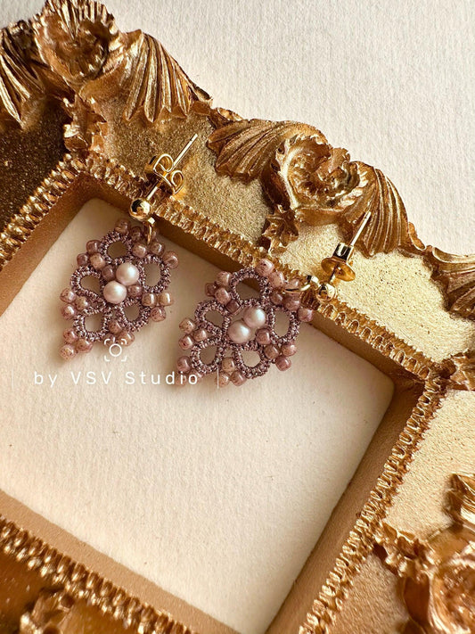 Dawn’s Embrace Tatting Lace Earrings