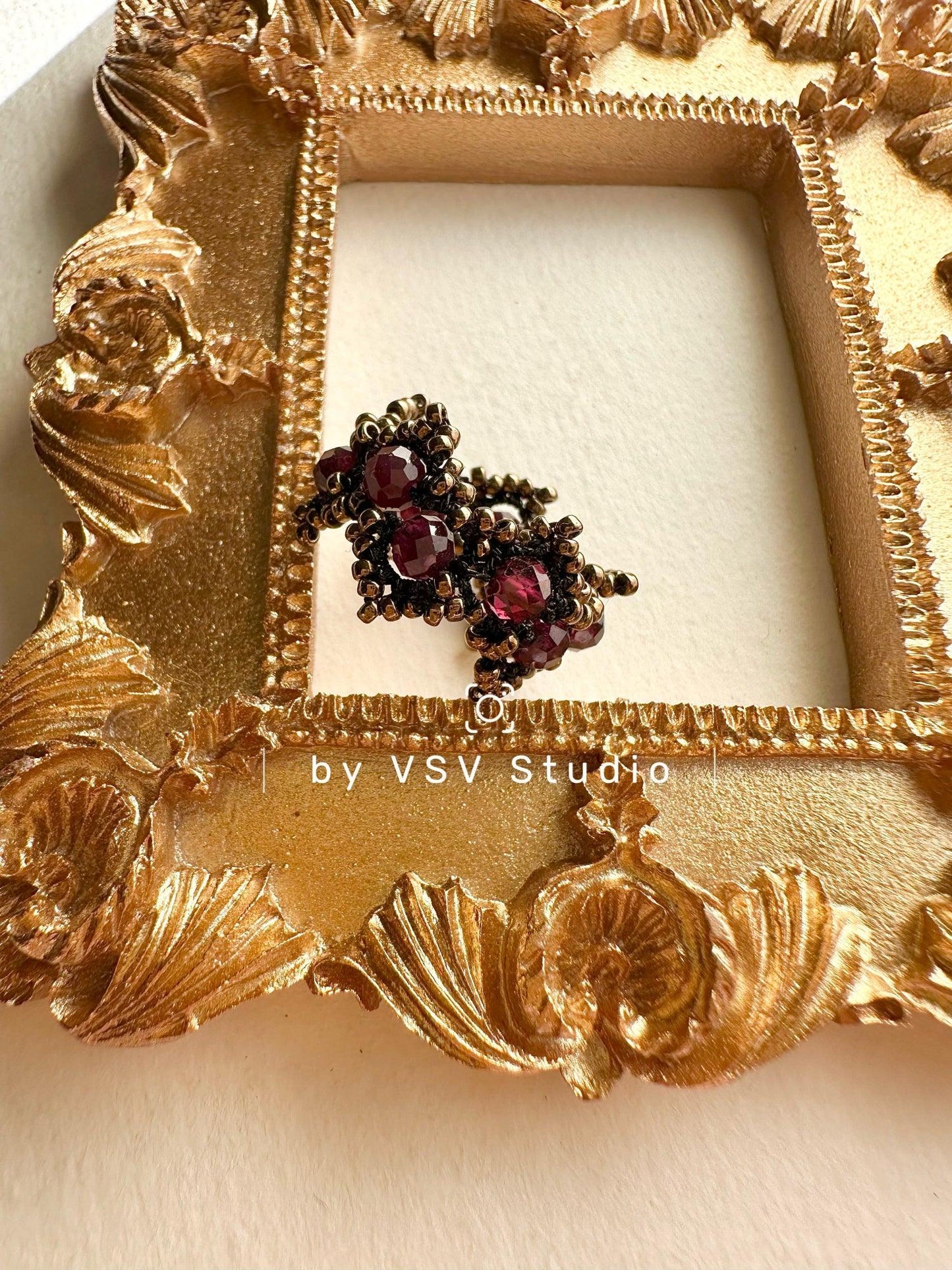 Noir Garnet Tatting Ring