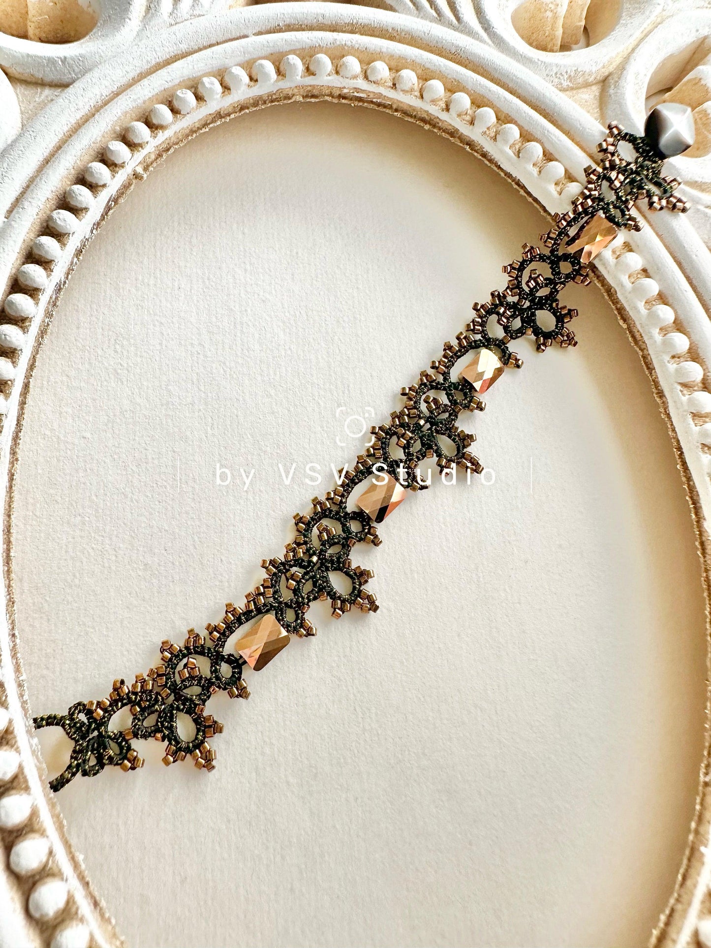 Eclipse Elegance Tatting Lace Bracelet