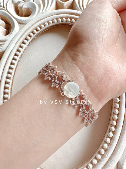 Serenity Bloom Tatting Bracelet
