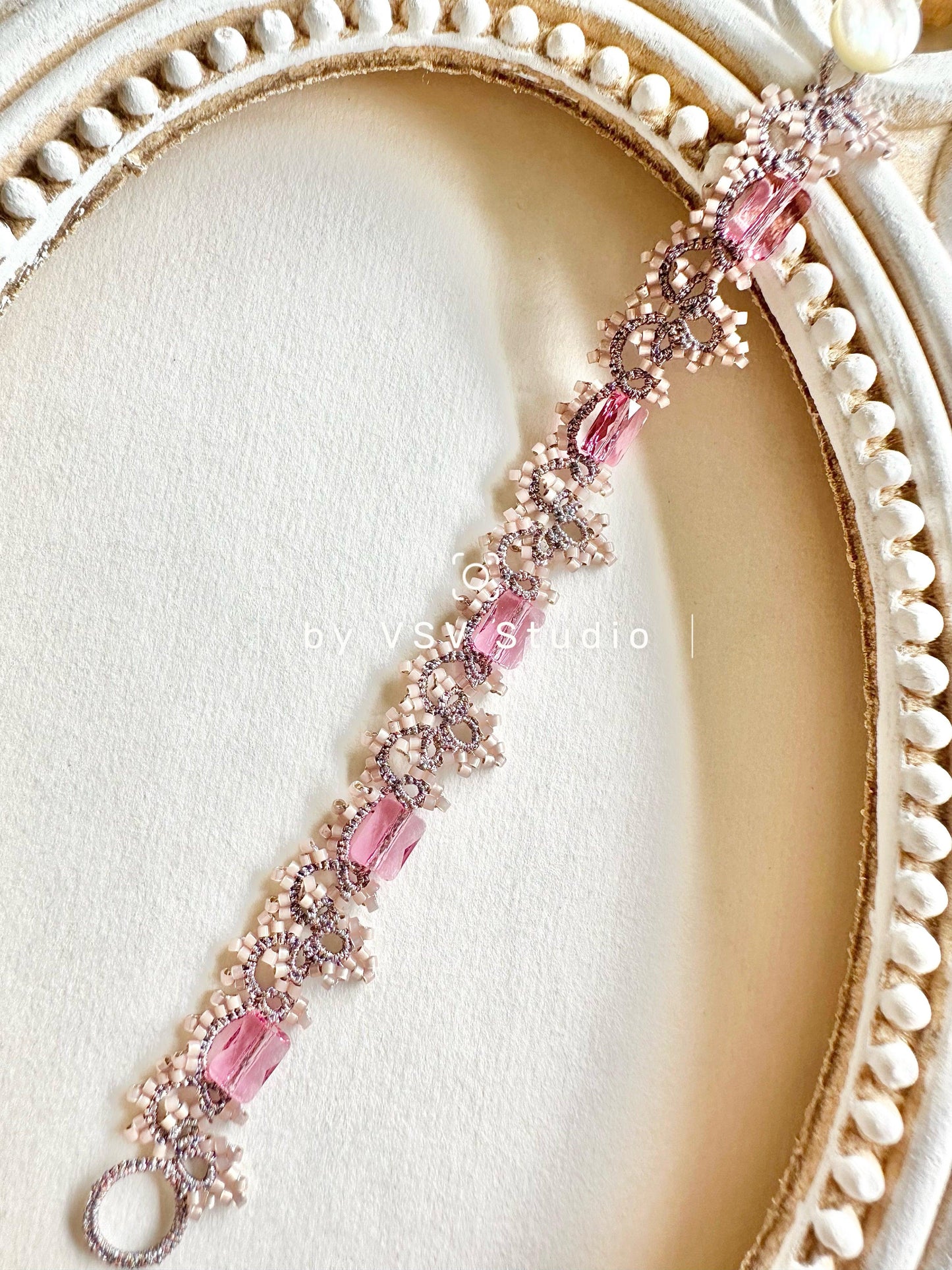 Eclipse Elegance Tatting Lace Bracelet