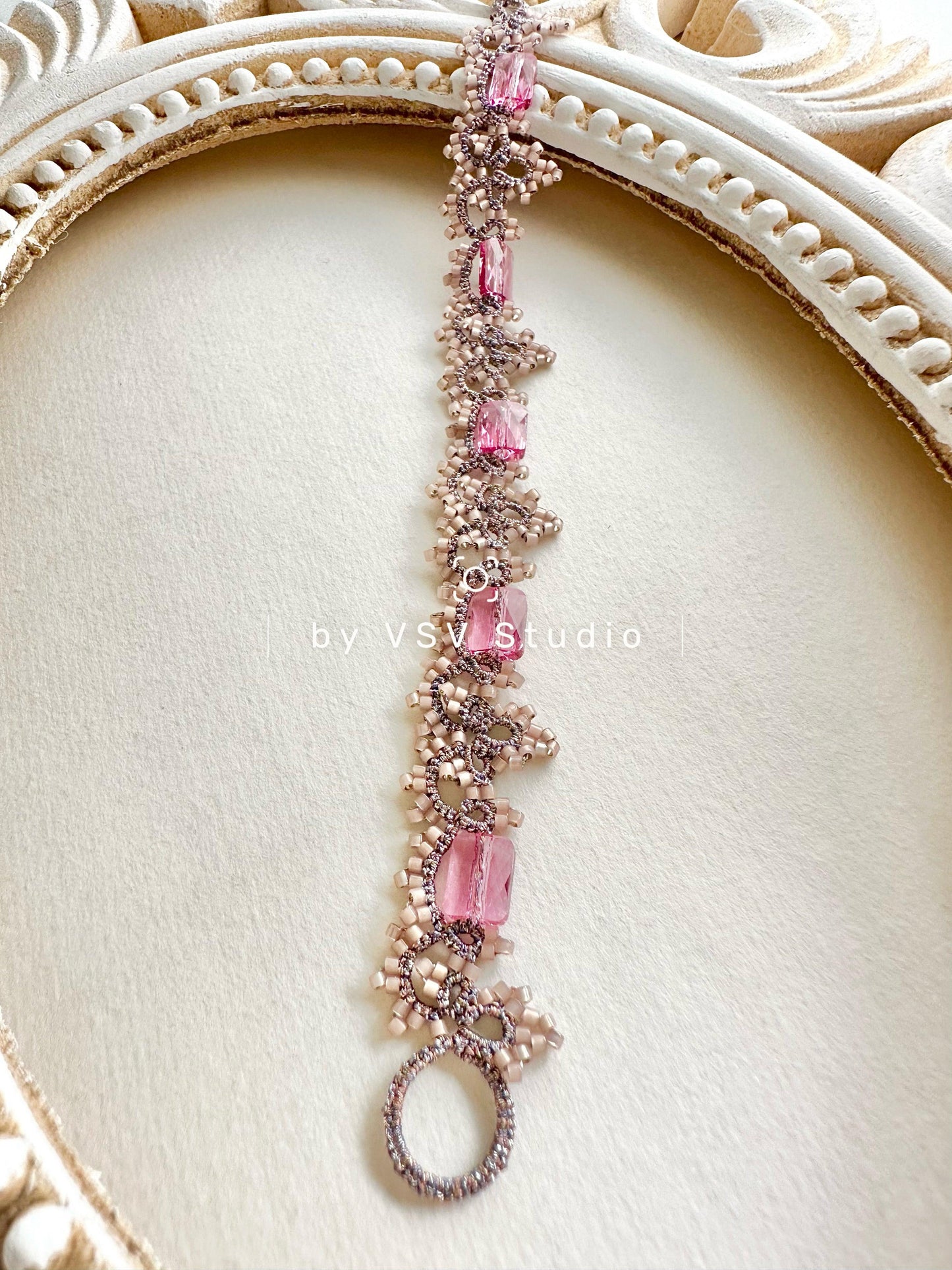 Eclipse Elegance Tatting Lace Bracelet