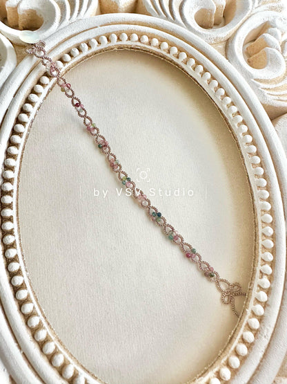 Aurora tourmaline Tatting Bracelet