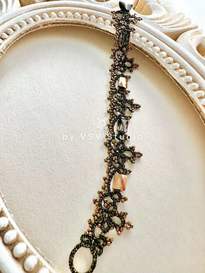Eclipse Elegance Tatting Lace Bracelet