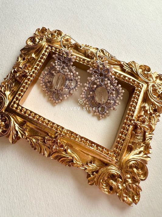 Rose Dawn Tatting Earrings