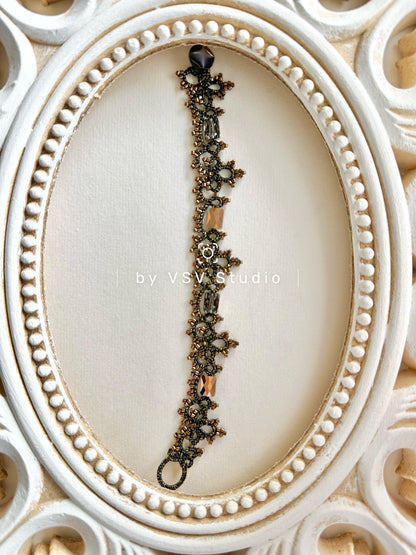Eclipse Elegance Tatting Lace Bracelet