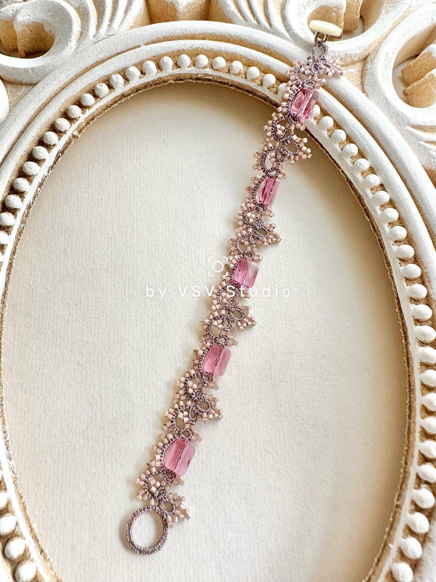 Eclipse Elegance Tatting Lace Bracelet