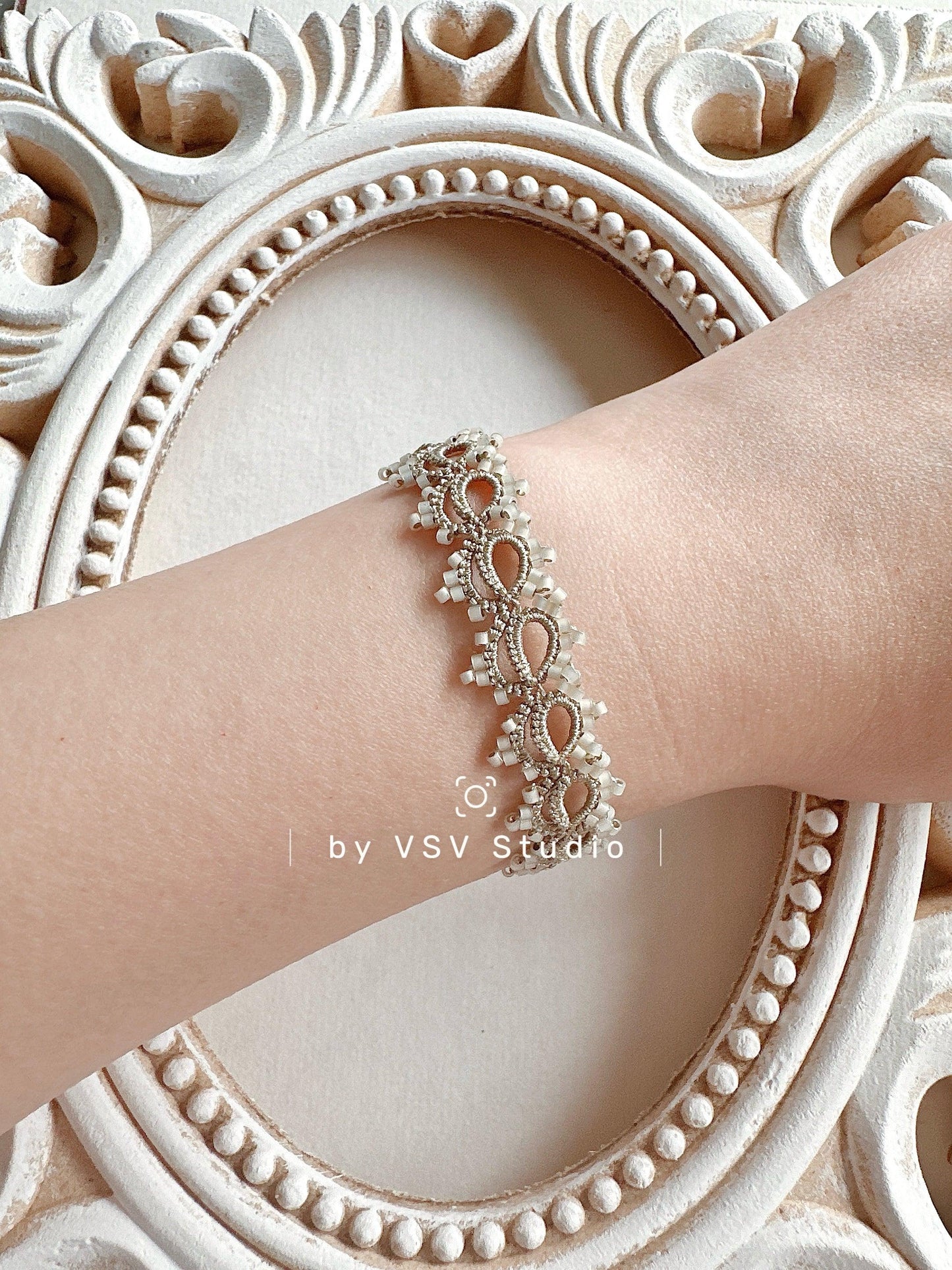 Serenity Bloom Tatting Bracelet