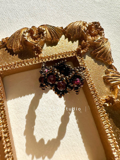 Noir Garnet Tatting Ring