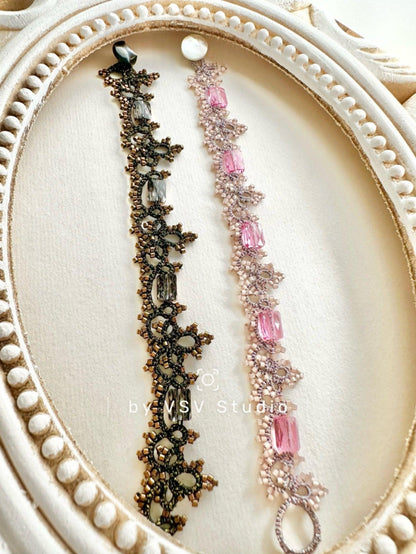 Eclipse Elegance Tatting Lace Bracelet
