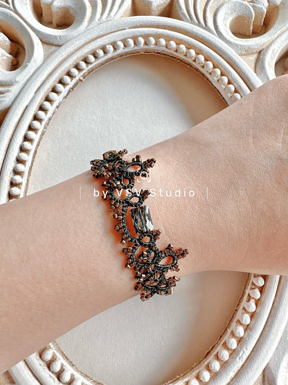 Eclipse Elegance Tatting Lace Bracelet