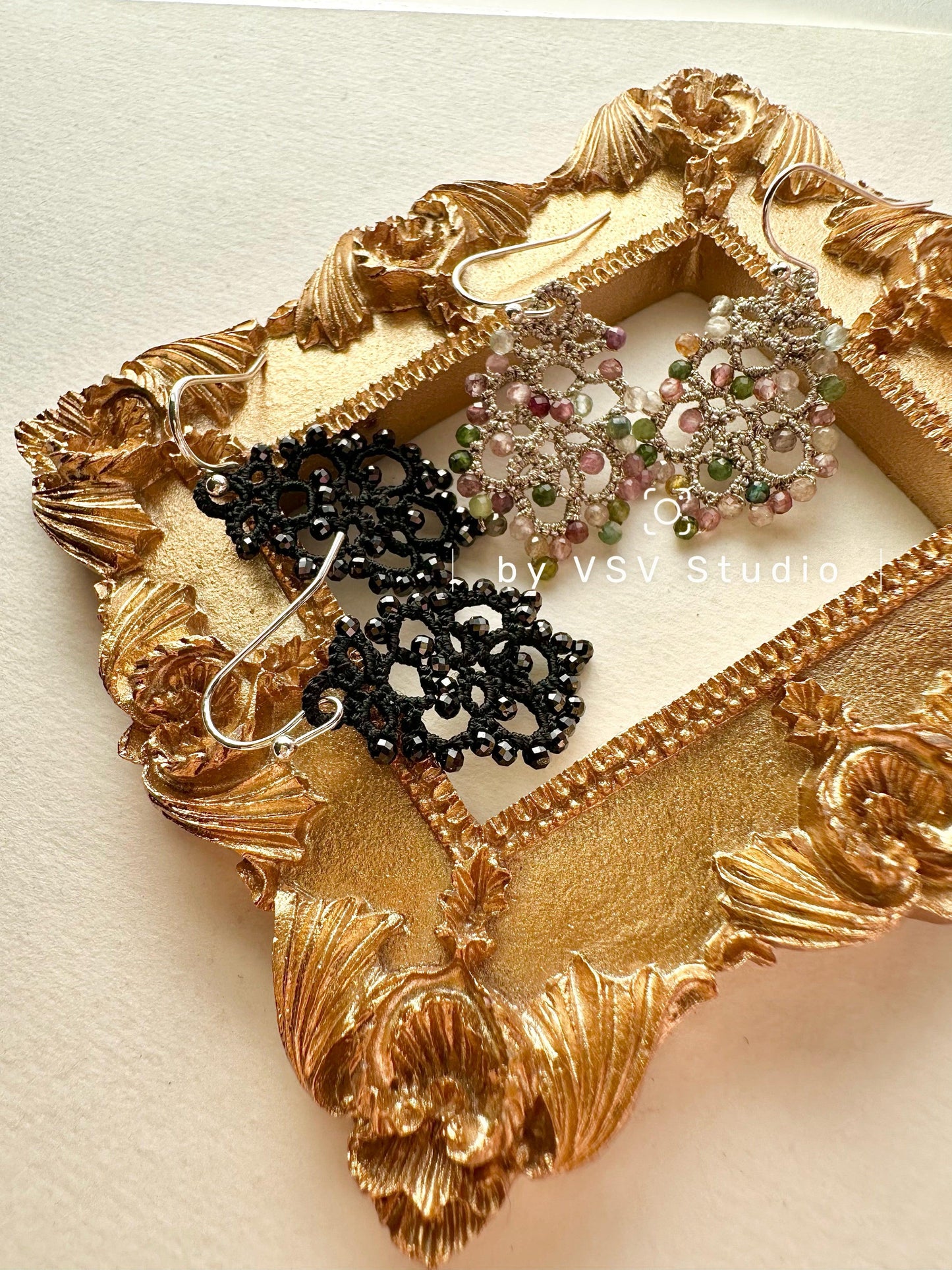 Alina Tourmaline Tatting Earrings